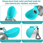 2 in 1 Portable Dog Water Bottle - 10oz Stainless Steel No-Spill Travel Pet Water Dispenser with Silicone Bowl