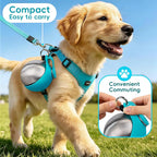 2 in 1 Portable Dog Water Bottle - 10oz Stainless Steel No-Spill Travel Pet Water Dispenser with Silicone Bowl