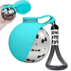 2 in 1 Portable Dog Water Bottle - 10oz Stainless Steel No-Spill Travel Pet Water Dispenser with Silicone Bowl